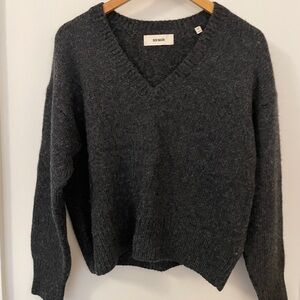 Buck Mason Charcoal V-Neck Sweater